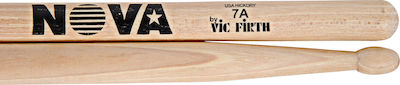 Vic Firth Hickory Μπαγκέτες Ντραμς Nova 7A με Σχήμα Μύτης Oval