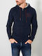 Petrol Industries Herren Sweatshirt Jacke mit Kapuze und Taschen Marineblau