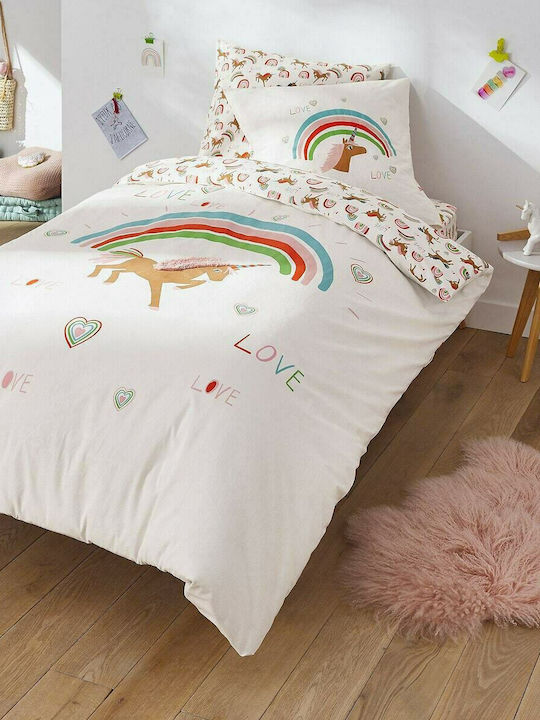 La Redoute Interieurs Детска декоративна възглавница Licorne Бяла Ш63xВ63cm