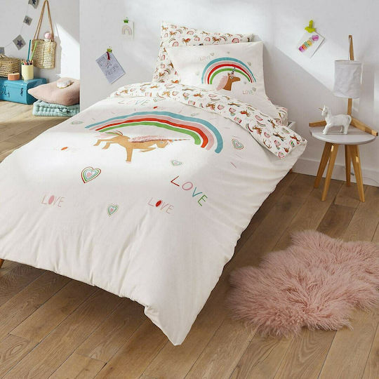 La Redoute Interieurs Детска декоративна възглавница Licorne Бяла Ш63xВ63cm