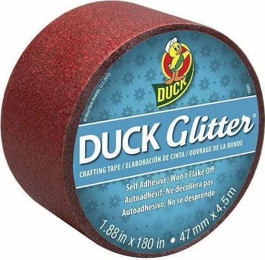 Duck Bandă Washi Autoadezivă pentru Decor Glitter Red 1buc 47mm x 4.5m
