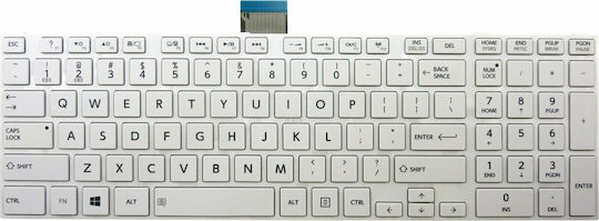 Tastatură Laptop pentru Satellite C850 Fără Cadru și Dispunere Engleză (UK) în Culoare Albă