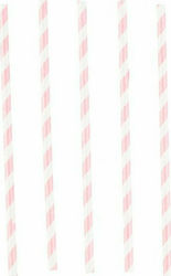 Amscan Straws Paper Pink Striped 12pcs