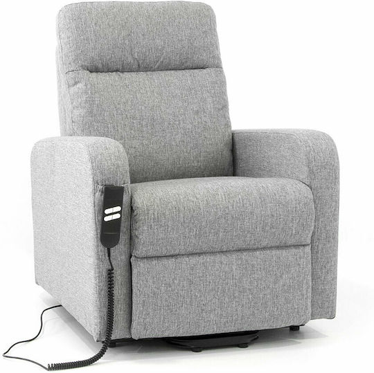 Nora Relax Armchair with Footstool Gray 80x90x108cm