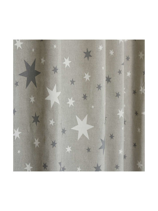 Decocraft Kids Grommet Top Curtain Star Grey 04...