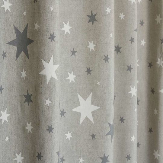 Decocraft Kinder Vorhang Star mit Haken Grey 04-403-00106 140x260cm