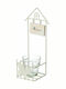 JK Home Decoration House-shaped Welcome base Candle Holder suitable for Tealights Metal White 11x8x25cm 1pcs