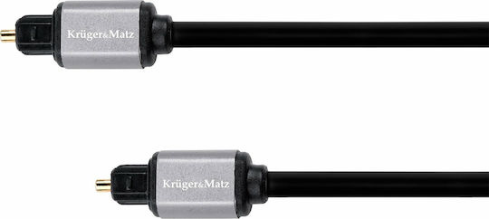 Kruger & Matz Optical Audio Cable TOS male - TOS male Μαύρο 1.5m (KM1221)
