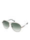 Liu Jo Women's Sunglasses with Silver Metal Frame and Green Gradient Lens