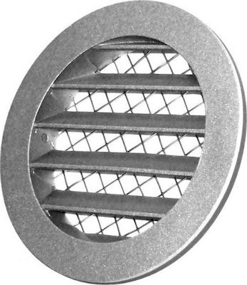 Europlast 101- Round Vent Louver with Sieve 12.5x12.5cm Αλουμινίου