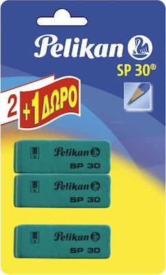 Pelikan Erasers Set For Pencil and Pen SP30 2+1 3pcs Green