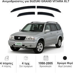 Heko Set Car Windbreakers Front and Back Dark Fime for Suzuki Grand Vitara XL7 5D 4 Pieces