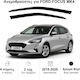Heko Set of Windbreakers Front Car Dark Fime for Ford Focus 2pcs