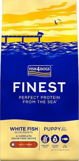 Fish4Dogs Finest Puppy Ocean White Small Kibble 1.5kg Dry Food Grain-Free & Gluten-Free for Small Breed Puppies with Fish