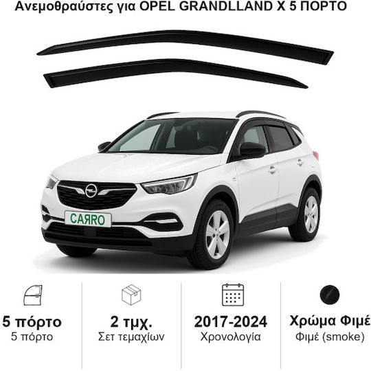 Heko Satz Windabweiser Vordere Dark Fime für Opel Grandland X 2Stück