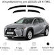 Heko Set of Windbreakers Front and Rear Car Dark Fime for Toyota Lexus 4pcs