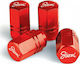 Simoni Racing Exagonal Car Tire Valve Caps Red 4pcs