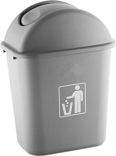 Delta Cleaning Plastic Waste Bin with Floating Lid Grey 32L