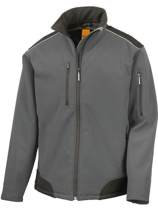 Result Men's Winter Softshell Jacket Waterproof and Windproof Gray