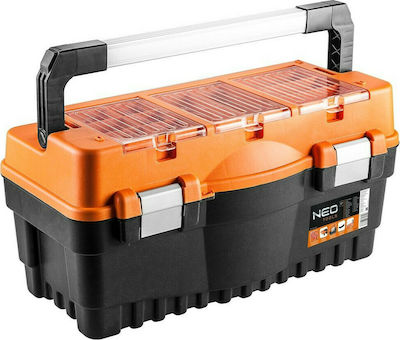 Neo Tools Hand Toolbox Plastic with Tray Organiser W54.8xD28xH27cm 84-105