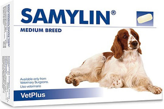 Vet Plus Samylin Medium Breed Hundergänzungsmittel & Vitamine in Tabletten 30 Tabs für die allgemeine Gesundheit