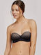 Strapless Bra without Padding Underwire Black