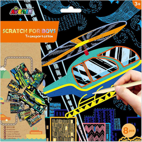 Avenir Painting Scratch Crafts Transportation for Children 3+ Years