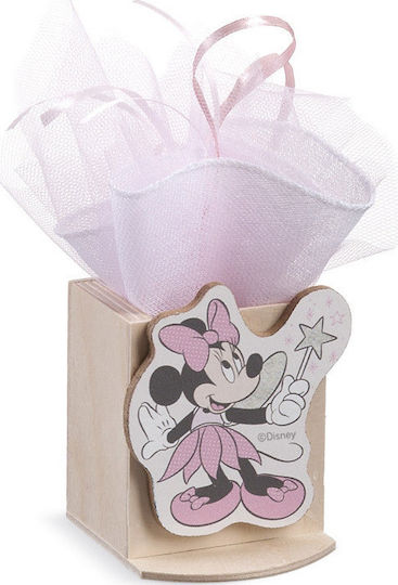 Μπομπονιέρα Βάπτισης με Μολυβοθήκη Minnie Νεράιδα με Clip από Ξύλο