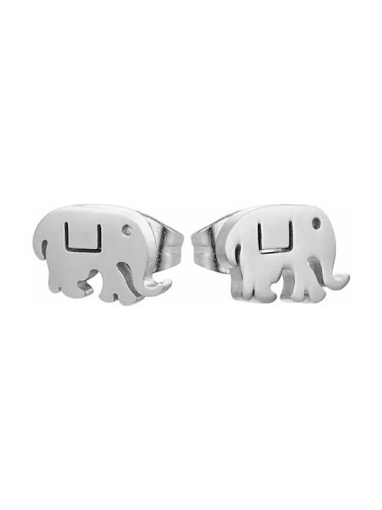 Steel hypoallergenic elephant earrings