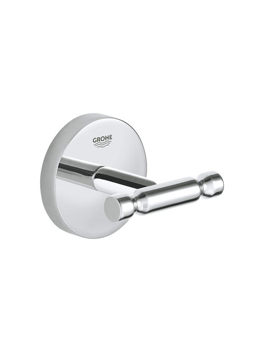 Grohe Baucosmopolitan Double Wall-Mounted Bathroom Hook ​54x54cm Silver