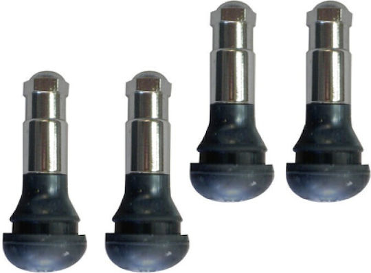 Simoni Racing Car Tire Valve Caps Silver 4pcs