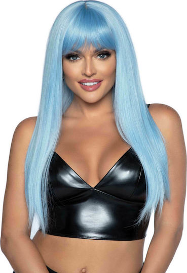 Leg Avenue Perucă Dreaptă 24" Cu Breton Nuanță Perucă - Păr Albastru
