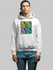 Mona Lisa Sweatshirt mit Kapuze - WEISS