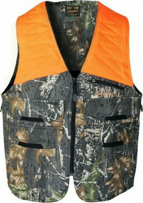 Benisport Hunting Vest Camouflage Κυνηγιού με 16 Εξωτερικές Θέσεις Παραλλαγή/Πορτοκαλί Orange