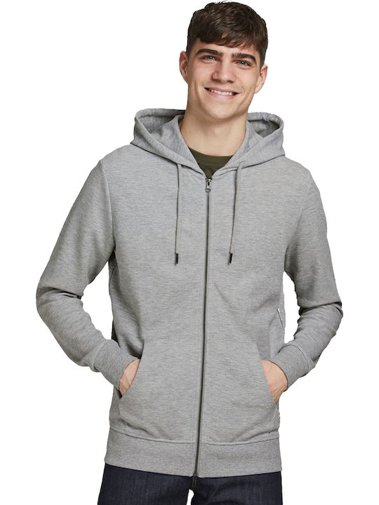 Jack & Jones Яке с Качулка Светлосив Меланж