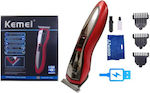 Kemei Rechargeable Hair Clipper Red KM-1425