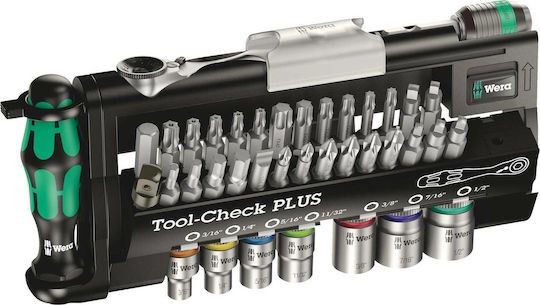 Wera Tool-Check Plus Imperial Καστάνια με Καρυδάκια 1\4" 34τμχ
