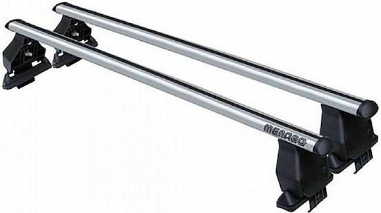 Menabo Car Roof Bars Aluminum 130cm for Citroen C5 4D Set with Roof Rack Legs Silver