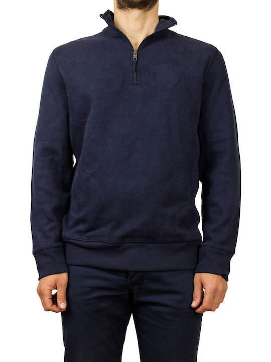 Nautica Men's Long Sleeve Blouse with Zipper Navy Blue