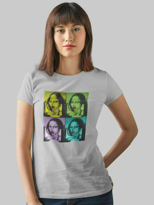 Mona Lisa w t-shirt - GREY MELANGE