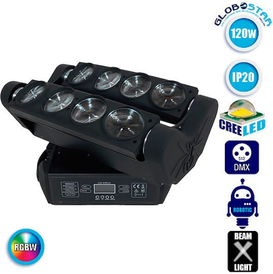 GloboStar Φωτορυθμικό Beam LED DMX με Ρομποτική Κεφαλή Super RGBW