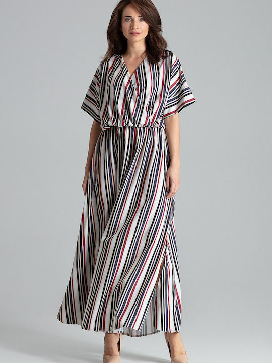 Lenitif L055 Maxi Evening Dress Wrap Striped