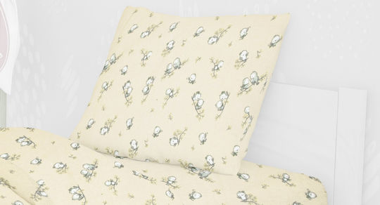 Dimcol Birds Παιδική Μαξιλαροθήκη από 100% Βαμβάκι 50x70εκ. 16 Ecru
