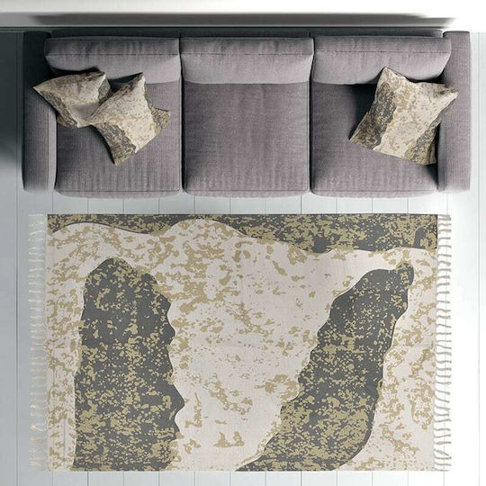 Inart Covor Rectangular Bumbac cu franjuri Bej