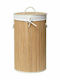 Eurocasa 8710195 Collapsible Bamboo Laundry Basket with Lid 35x35x60cm Brown