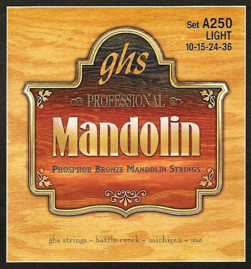 GHS Strings Phoshor Bronze Mandolin Σετ Χορδών Phosphor Bronze Μαντολίνου 10 - 36" Light