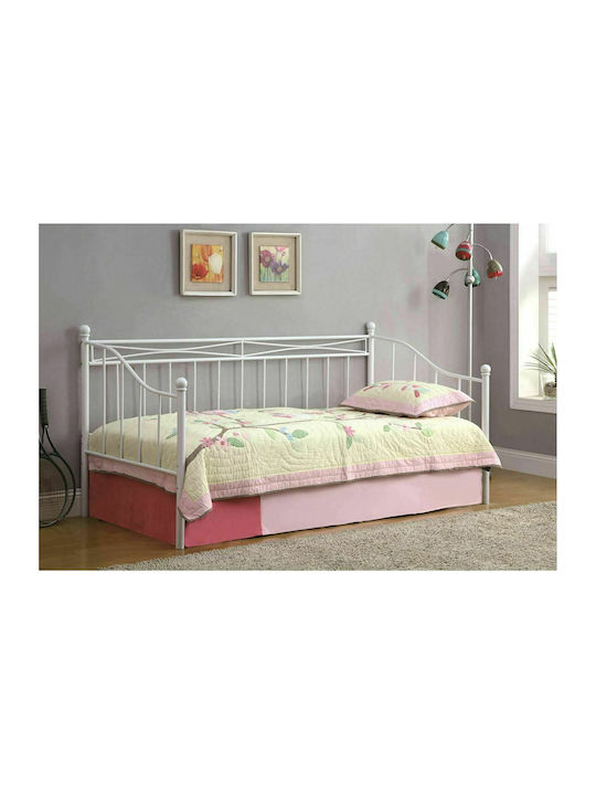 Marin Daybed Pat Single Metalic Alb pentru Salt...