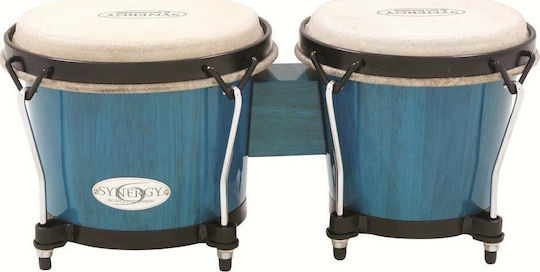 Toca Percussion Synergy Wood Bongos Bahama Blue