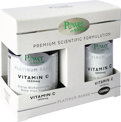 Power Of Nature Platinum Range Vitamin C 1000mg & Vitamin C 1000mg Vitamina pentru Energie & Întărirea Sistemului Imunitar 1000mg 50 file