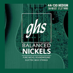GHS Strings Set Corzi Pentru Bas Pure Nickel Echilibrate 44 - 130 Medium 5-Corzi